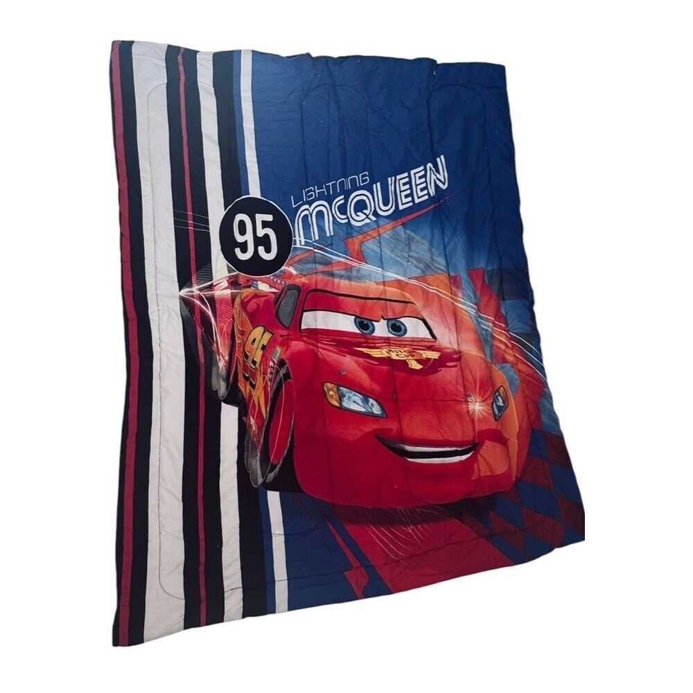 Disney Pixar Cars  Lightning McQueen reversible comforter  twin 72"x86'' #95